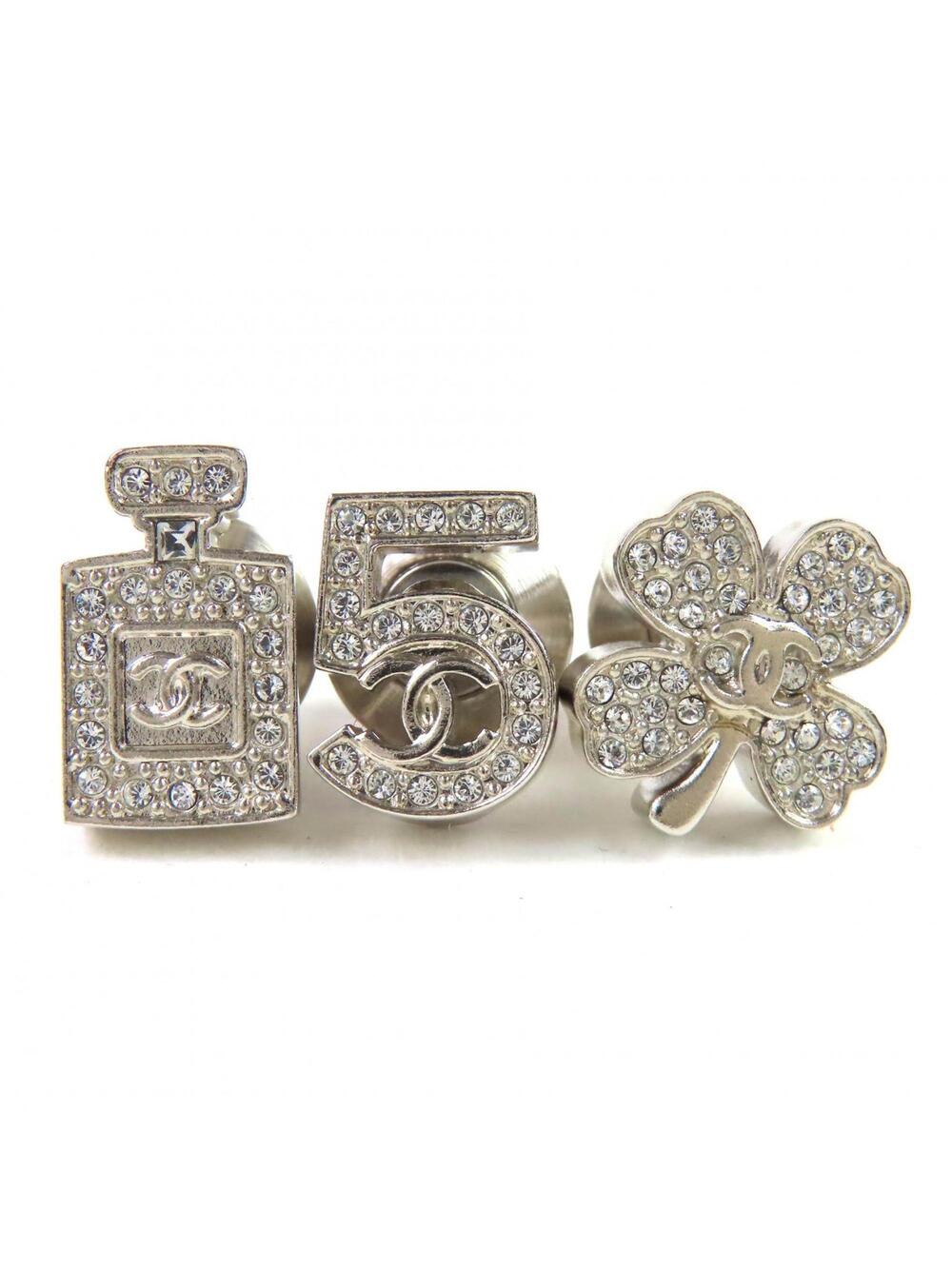 Chanel Cc Logo Clover Brooch Sterling #215583C10B
